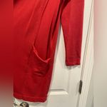 J. Jill Size M Red Pink Long Sleeve Sweatshirt Mini Dress Pockets Crew Neck Size M Photo 6