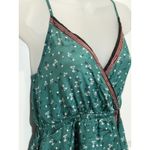 Billabong  Floral Maxi Dress Green White Spaghetti Straps Wrap Large Sundress Photo 8