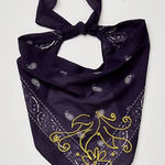 Free People  Crawford Embroidered Hair Scark in Classic Navy/Gold NWT $24R Photo 0