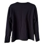 L'Agence  Christy Split Hem Long Sleeve Embroidered‎ Sweatshirt Midnight Photo 2