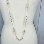 Loft Ann Taylor  23” Beaded Necklace Twine Chain Tasseled Photo 2