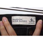 Abercrombie & Fitch Super Skinny Black Stretch Denim Mid Rise Jeans Size 4 Long Photo 2