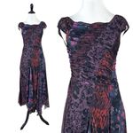 Free People  Witchy Grunge Patchwork Asymmetrical Heart To Heart Midi Dress 0 XS Photo 5