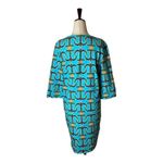 Tracy Negoshian  Blue Anchor Print Half Button Front Long Sleeve‎ Shift Dress M Photo 2