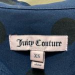 Juicy Couture Button Down Shirt Long Sleeve Polka Dot Navy Blue Black XSmall Photo 2
