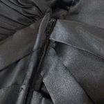 La Femme  Black Strapless Evening Gown Maxi Dress 2 Cross Back Formal Pageant Photo 7