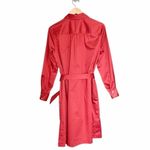 Trina Turk NWT Cotton Long Sleeve Shirt Dress Lobster Red Women's Size Small NEW Photo 3