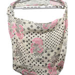 Free People  White Pink Floral Star Polka Dot Lightweight Scarf Bag Reusable Photo 0