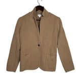 J.Crew  Schoolboy Sweater Blazer Cardigan LongSleeve MockCollar One Button S Tan Photo 11
