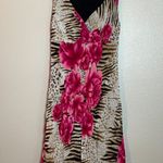 EXPRESS Vtg  Dress Sz M Y2K 90s Coquette Fairy Pink Floral Midi Slip Brown Zebra Photo 0