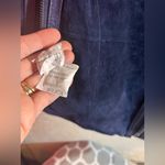 Suede Navy Blue 100% Leather Jacket M silver Asymmetrical Zipper moto classic Size M Photo 7