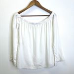 Cloth & Stone  Off The Shoulder‎ Raw Hem Blouse White M Photo 5