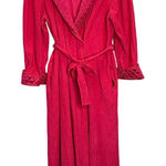 Vanity Fair Vintage Fleece Robe Housecoat Size M Bright Pink Nylon Blend Quilted Photo 0