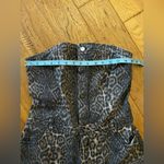 Betsey Johnson L -  Cargo Jumpsuit Denim Léopard Strapless Wide Leg  RARE Photo 10