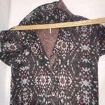 Free People  Boho Alpaca Cardigan Long Wool Blend Open Front Multicolor Aztec S Photo 7