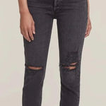 AGOLDE Nico High Rise Slim Fit Jeans Cassette Faded Black Distressed, Size 26 Photo 0