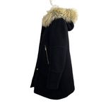 J.Crew Chateau Wool Coat 10 Parka Black Italian Stadium Cloth Nello Gori Hood Photo 5