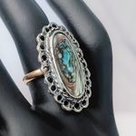 Vintage Ring Abalone Inlay Ring Statement Ring Photo 3