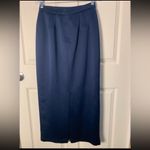 Patra vintage Elegant Navy Blue Skirt Suit with Sheer Sleeves size 12 Photo 2