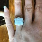Natural Carved Jade Sterling Silver Ring Size 7 Photo 1
