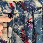 Vintage 80s Selections Manor House Abstract Print Pleated Midi Skirt Blue Red, M Size M Photo 9