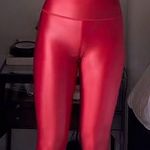 Noli  Cherry Liquid Red Shiny Leggings Photo 0
