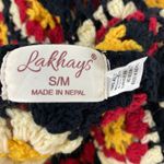 Lakhays Crochet Flower Garden Granny Square Kimono Open Cardigan S/M Cottagecore Black Size M Photo 9