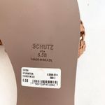 Schutz NEW  Ericka Leather Braided Woven Slide Sandal Shoe Wood Size 6.5 Photo 5