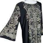 Sandra Darren Dress L Shift Knee Length Black Stretch Flare Sleeve Career Office Photo 2