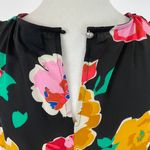 Who What Wear Floral Print Sleeveless Blouse Tank Top Black Multi Size Small Photo 12