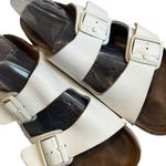 Birkenstock  White Leather Arizona Sandals, Sz EU 40 Photo 4