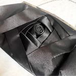 Kate Landry  Black Satin Rosette Evening Bag Clutch with Chain Strap & Rhinestone Photo 3