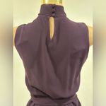Sara Campbell Purple Plum Sheer Dress Tie In Front Turtleneck Zip On Side Sz 6. Photo 6