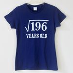 Square Root of 196 100% Cotton Navy Blue Women T Photo 0