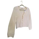 Abercrombie & Fitch NWT  Coquette Bow Tie-Front Cardigan Medium White Old Money Photo 5