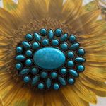 Turquoise and Bronze Belt Buckle with Striking Design Blue Photo 0