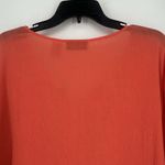 New Direction  Boho Gauzy Top Orange Embroidered Western Split Neck Size 3X Photo 7