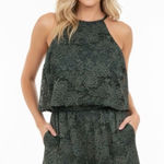 Blue Rain  size medium olive green flirty romper Photo 0