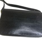 Saks 5th Avenue Vintage Saks Fifth Avenue Black Embossed Lizard Adjustable Strap Handbag Purse Photo 4