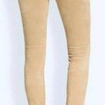 7 For All Mankind Suede Skinny Pants Jeans In Tan Camel Sz 25 Photo 1