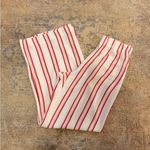Jupee NWOT Red, White and Coral Striped High Rise Wide Leg Pants with Pockets Size M Photo 2