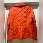 Ralph Lauren Lauren  Quilted Jacket Size L Orange Crest Sleeve Snap Front Photo 5