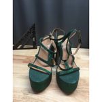 Jessica Simpson Meitini Strappy Sandal Women's 8.5 Green Rhinestone Block Heel Photo 1