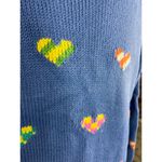 sweater cardigan hearts bright kidcore blue yellow pink green Size L Photo 4
