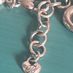 Brighton Vintage Awakened Hearts Black Enamel Crystal Heart Charm Bracelet Photo 2