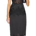 All Saints Black Satin Flora Skirt Sz 4 Photo 0