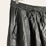 ZARA  Black Faux Leather Drawstring Jogger Pants Size XS Photo 2