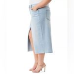 Jessica Simpson  Light Blue Denim Midi Skirt with Raw Him Womens 18 Plus Size Photo 2