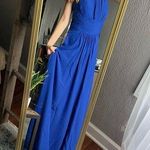 JJ's House [JJ’s House] NWT Royal Blue Halter Lace Detail Dress- US 10 Photo 0