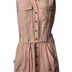 Sleeveless Belted Shirt Dress‎ Pink Photo 0